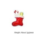 Miniature resin Christmas stocking charm with candy cane and gift box decoration - Christmas Boot