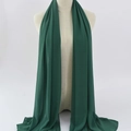 Long forest green chiffon shawl scarf for women with lightweight draping texture - 75