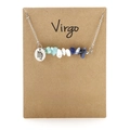 Collana segno Vergine in argento con pietre naturali su scheda in carta kraft - Vergine