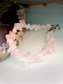 Irregular rose quartz crystal chip bracelet with adjustable silver lobster clasp closure - Rose Quartz