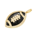 Detail shot of golden football pendant with black finish and sparkling cubic zirconia - Black