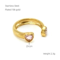 Herzform Rosa Zirkon Offener Ring (709-Rosa Zirkon)