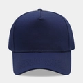 Détail de la casquette trucker en coton bleu marine avec coutures sur la visière courbe - Réglable / Bleu marine