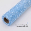 Light blue snow dot tulle roll for flower wrapping, 3.6m x 50cm decorative mesh - 50cmx3.6m / Sky Blue