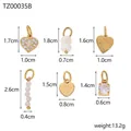Size guide for geometric stainless steel charm earrings set including floral and moon motifs - TZ00035B-1 (White Pearl/Heart Set)