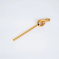 Creative treble clef shaped pencil in metallic gold finish with a black eraser top - Gold