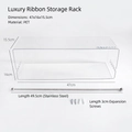 Transparent PET rectangular wall-mounted flower bucket and ribbon storage shelf - Luxury Ribbon Rack (Small)