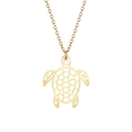 Collana minimalista con pendente a forma di tartaruga dorata traforata e catena fine - Stile Tartaruga (LN1800金色)