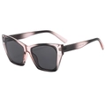 Occhiali da sole cat-eye retrò con montatura marrone scuro e lenti grigie, modello MS308 - Montatura Nero Rosa Lenti Grigie