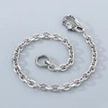 Detailed view of silver punk style metal pants chain featuring animal head spring clasp - Lion Head Clasp / 40CM