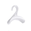 Arched handbag storage hook in white plastic designed for closet bag strap protection - White