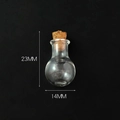 Mini transparent glass wish bottle with cork lid, DIY pendant size 23mm height by 14mm width - Transparent Bulb Bottle + Cork