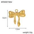Vue détaillée du pendentif papillon BP000075BW avec dimensions 1,6x1,7cm et poids 1,8g - Nœud Doré (BP000075BW)
