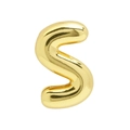 Polished 18k gold bubble letter S pendant with 3D balloon effect for DIY charm jewelry - Gold Letter-S