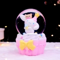 Pink Cinnamoroll musical snow globe with cupcake base and romantic festive lights - Medium 80 Light + Music / Pink Cinnamoroll With Ice Cream (2428)