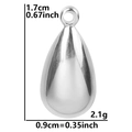 Colgante de gota en acero inoxidable plateado con altura de 1,7 cm y ancho de 0,9 cm - Colgante / Color Acero