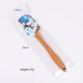 Christmas silicone spatula with polar bear print and wooden handle, 25cm length - Penguin & Polar Bear Style