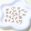 Set of 26 gold-plated alloy alphabet pendants featuring sparkling clear rhinestones - Rhinestone Alphabet Set (DY147) / Set of 26 / Style 52 KC Gold