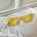 Chic oversized yellow cat-eye sunglasses with transparent frames for women - Pointed Triangle Yellow