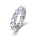 Eternity ring in S925 sterling silver featuring 5mm round D color moissanite stones - US Size 7 / 0.5ct Moissanite