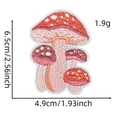 Detailed view of red mushroom embroidered patch with specific dimensions and weight - Fairy Patch 5# (Mushroom)