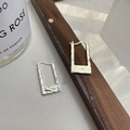 Pendientes rectangulares minimalistas de plata S925 con textura martillada a mano - Plata 925 / Plateado (EHN040)
