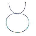 Verstellbares Miyuki-Perlenarmband mit dunkelblauer Kordel und bunten Glasperlen - Blaues Farbpaket
