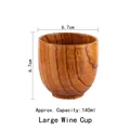 Handcrafted jujube wood cup 140ml large size with natural grain texture and handle - Large Wine Cup