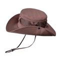Chapeau de soleil marron pour hommes à large bord avec maille aérée et cordon ajustable - Café Mesh
