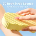 Bright yellow 3D textured bath sponge for gentle skin exfoliation with soft PVA material - Yellow