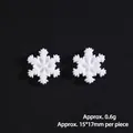 White snowflake resin charms for DIY crafts, measuring 15x17mm and weighing 0.6g each - Small Snowflake