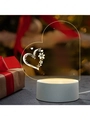 3D acrylic night light heart-shaped design for Mom with warm LED white base lighting - To Mom