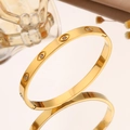 [170] Gold And White Diamond Eye Bracelet