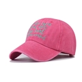 Cappellino da baseball rosa lavato vintage con ricamo di testo motivazionale - Regolabile / Rosa Rosso