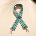 Adjustable green and white herringbone woven strap with silver metal swivel hooks - Jacquard Green and White (Silver Buckle)