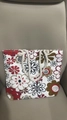 Ethnic canvas tote bag with red and brown floral patterns and rope handles - White Floral