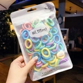 Elastici per capelli color macaron ad alta elasticità in sacchetto satinato - Circa 50 pezzi/confezione / Colori Primaverili