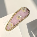 Elegante pinza de cristal rosa con flores en 3D y brillantes diamantes - Girasol [Rosa-Púrpura Gota]