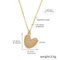 Gold stainless steel necklace with zircon heart pendant and 40+5cm chain specs - 40+5cm / Gold-V