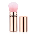 Retractable makeup brush with rose gold metallic casing and pink gradient bristles - Small Gold Style