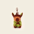 Cute capybara plush keychain wearing a green jacket and brown hat with bell - Green Padded Jacket Style
