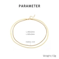 Close-up of golden double-layer stainless steel snake chain necklace with dimensions - Gold Double-Layer Design (KN288933-Z)