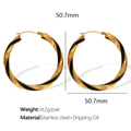 Chic 18K gold plated stainless steel twisted hoop earrings with black dripping oil detail - Large Black Gold Twisted Hoop Earrings
