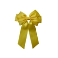 Détail du nœud papillon multicouche en satin jaune vif à la texture soyeuse - Jaune Citron