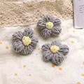 Handmade crochet milk cotton flower accessory in grey and yellow for DIY craft projects - Gray