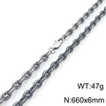 Chaîne à maillons en acier inoxydable 660x6mm avec finition sombre antique - Vintage 660x6mm 47g(KN295425-KFC)
