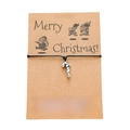 Christmas card bracelet with candy cane pendant and handmade woven rope on kraft paper - Candy Cane
