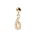 Minimalist s925 silver number 6 charm with diamonds in golden finish for necklaces - Gold Number 6 Pendant