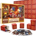 Calendrier de l'Avent puzzle de Noël de 1008 pièces avec 24 boîtes individuelles de compte à rebours - Style sd42 (70x50cm)