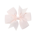 Pink grosgrain ribbon bow hair clip for girls with a classic handmade swallowtail design - Light Pink